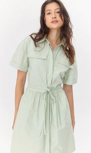 Rita Poplin Waist Tie Shirt Dress