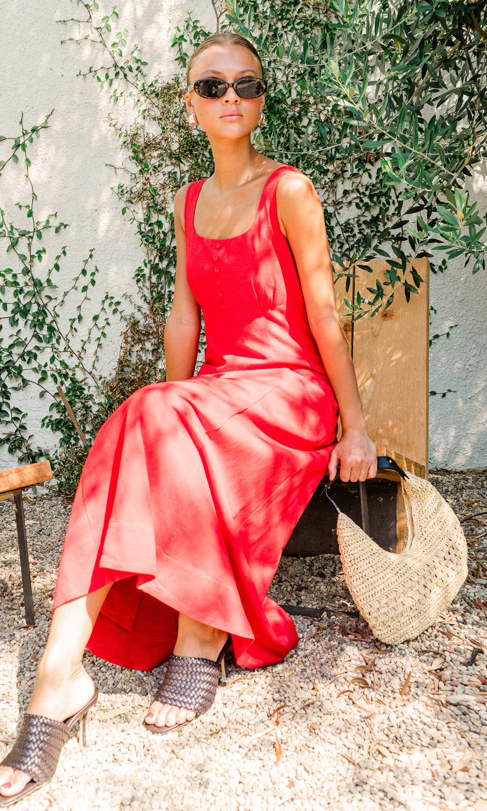 Marjorie Tie Linen Midi Dress | Greylin Collection Marjorie Tie Linen Midi Dress | Greylin Collection