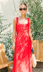 Marjorie Tie Linen Midi Dress