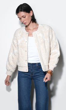 Micah Embroidered Quilted Bomber Jacket