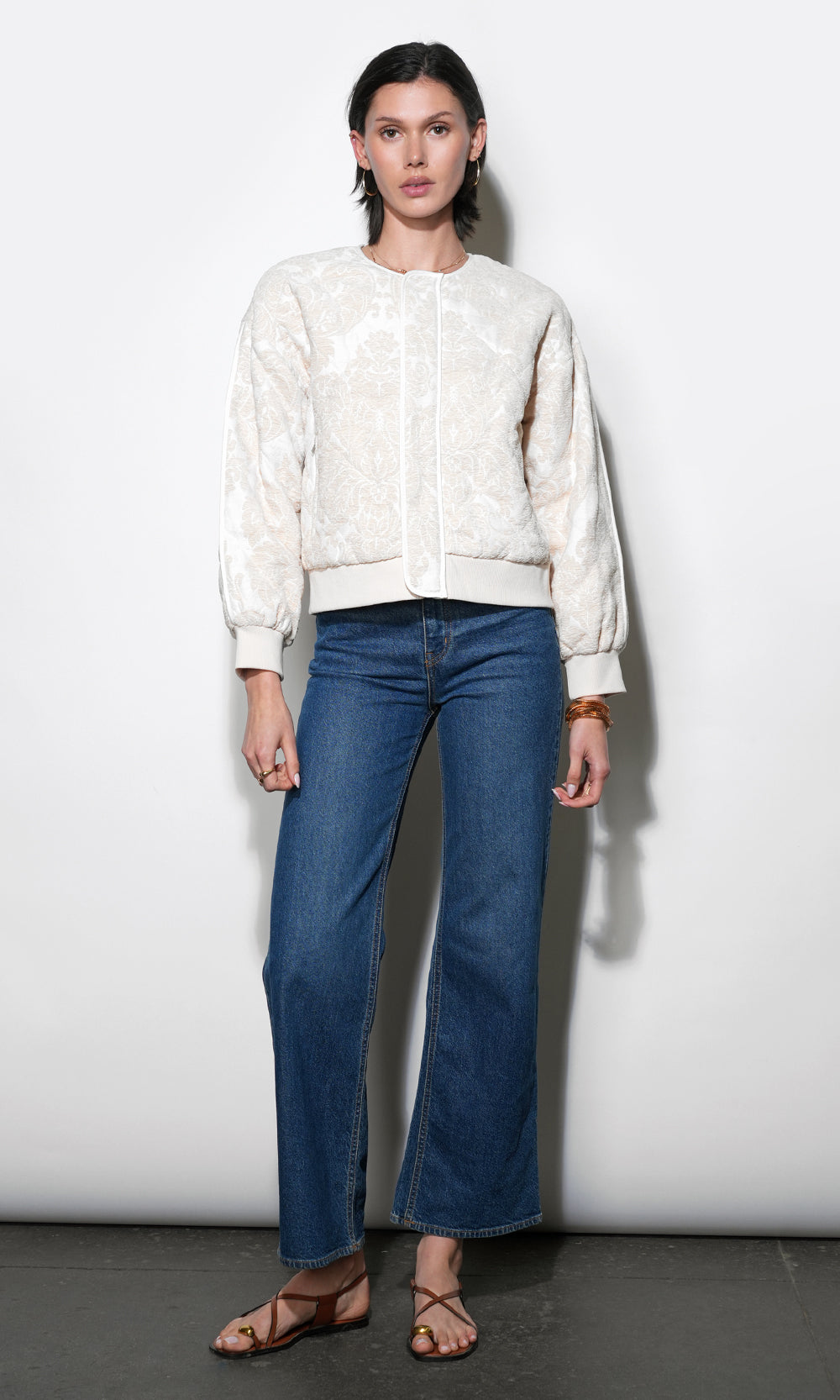 Micah Embroidered Quilted Bomber Jacket
