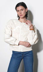 Micah Embroidered Quilted Bomber Jacket