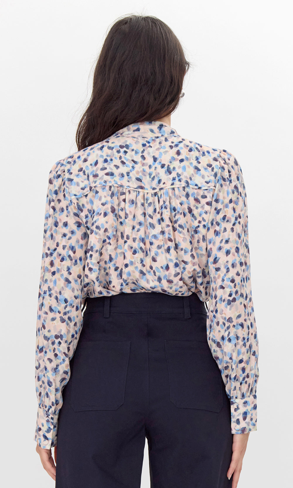 Edna Printed Tie Neck Blouse | Greylin Collection