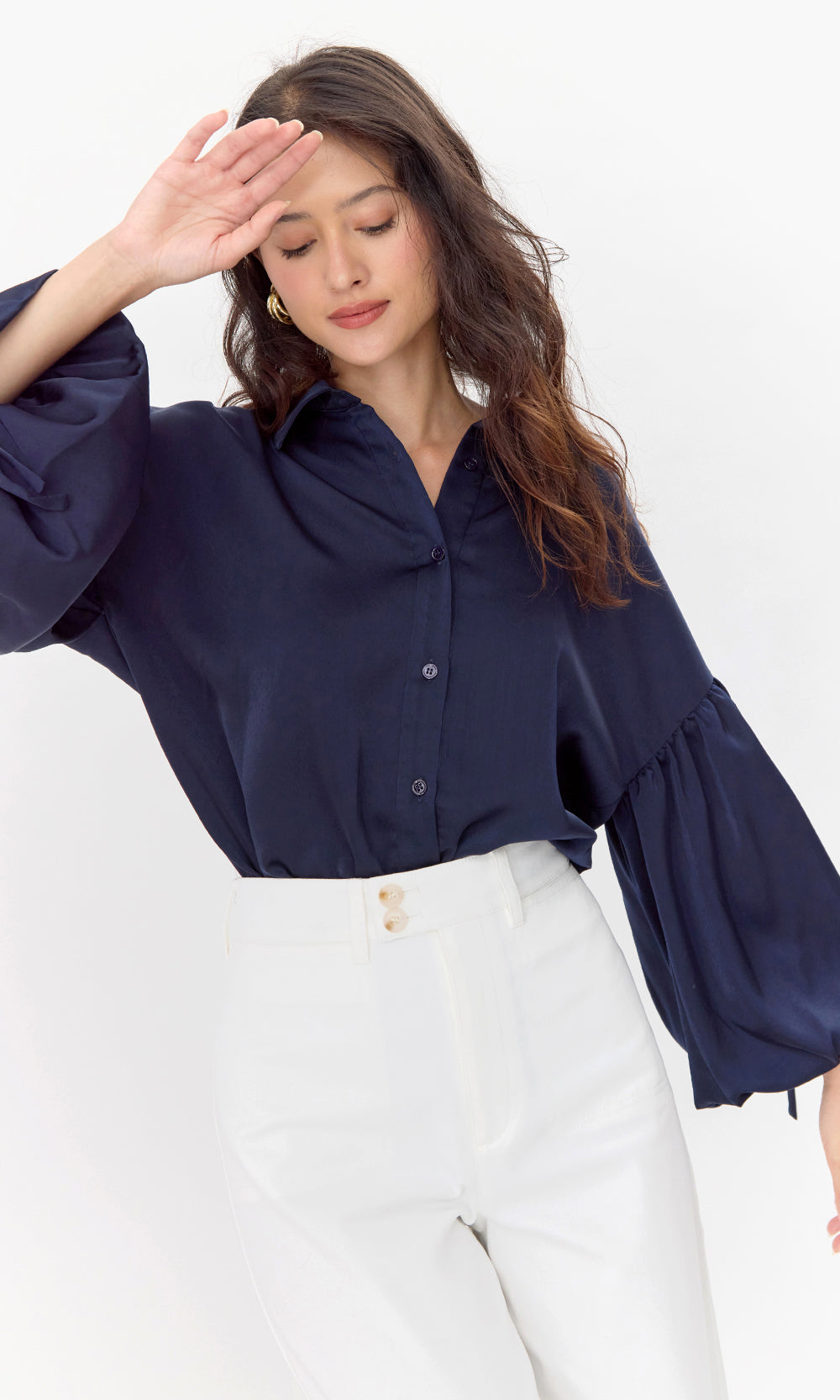 Brianna Balloon Sleeve Shirt | Greylin Collection