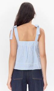 Vera Tie Shoulder Striped Easy Top