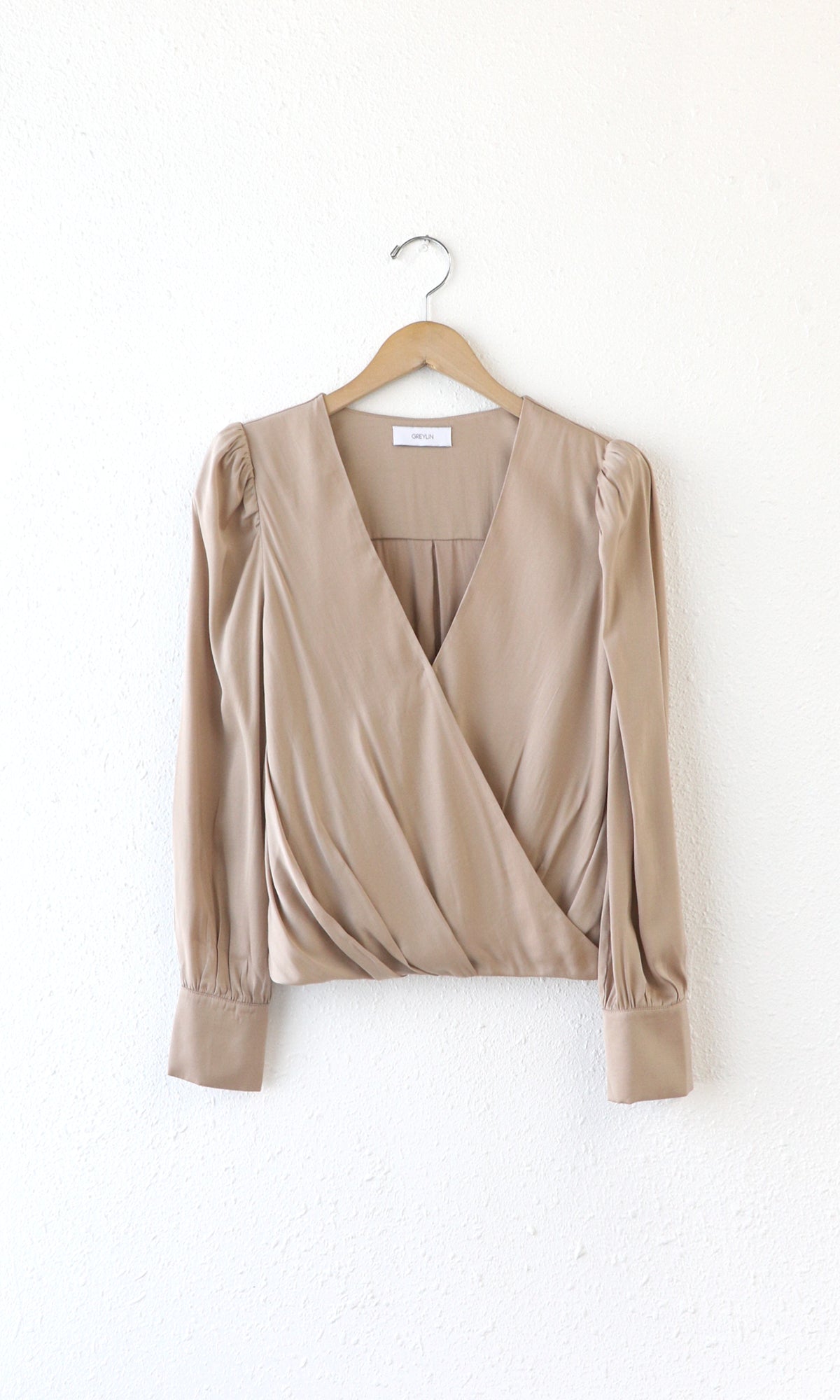 Lourdes Wrap Front Cuffed Blouse