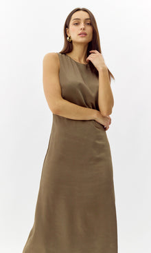 Trina Satin Midi Dress