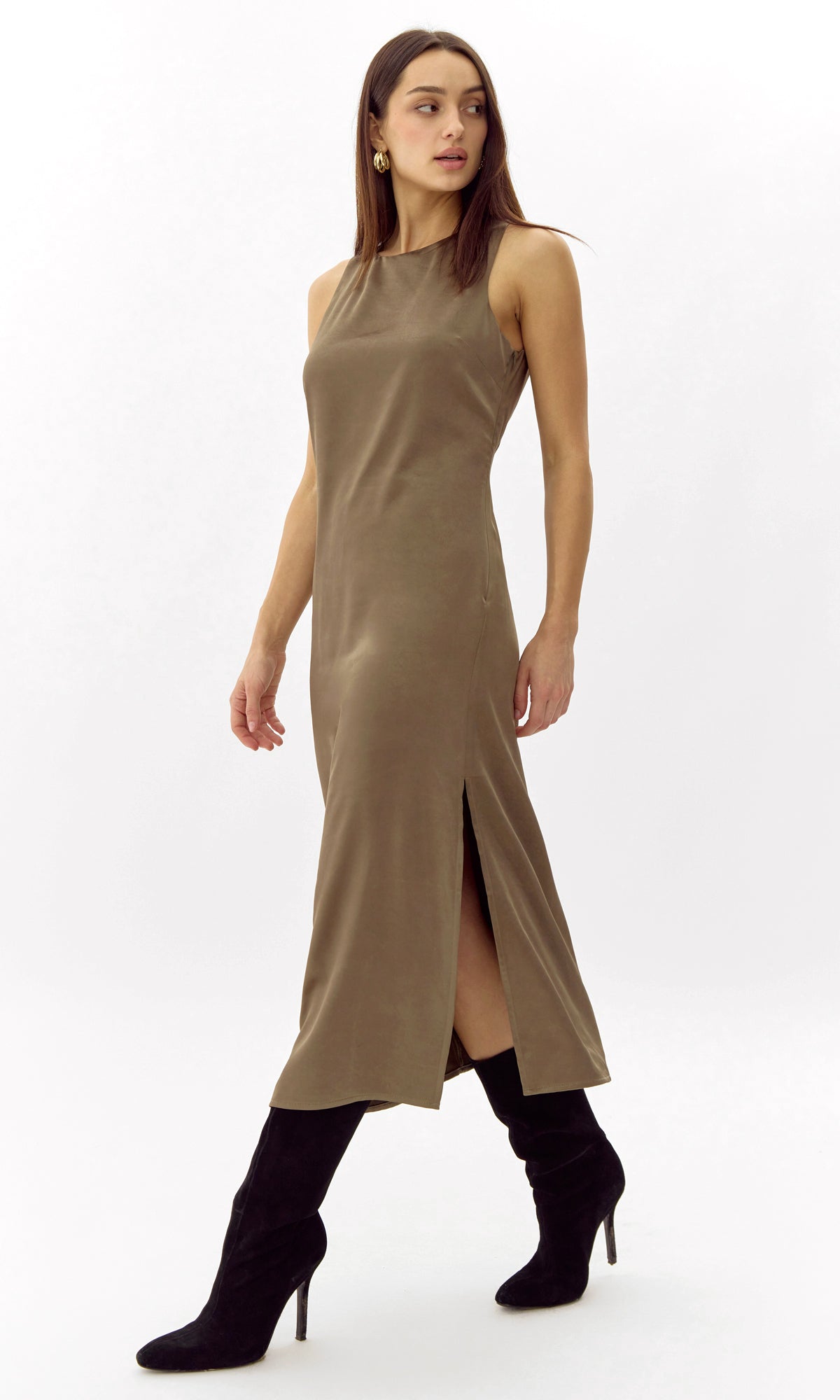Trina Satin Midi Dress