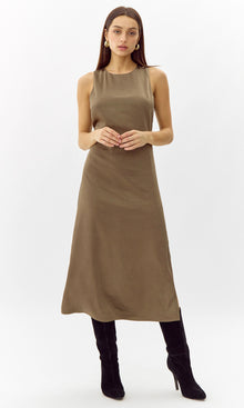 Trina Satin Midi Dress