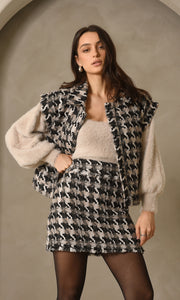 Lenny Houndstooth Tweed Vest