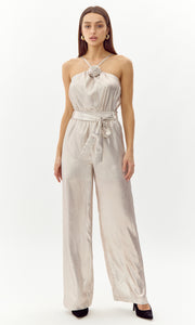 Karris Metallic Flower Halter Top