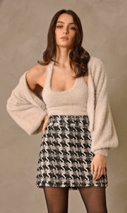 Lina Fuzzy Knit Halter Top