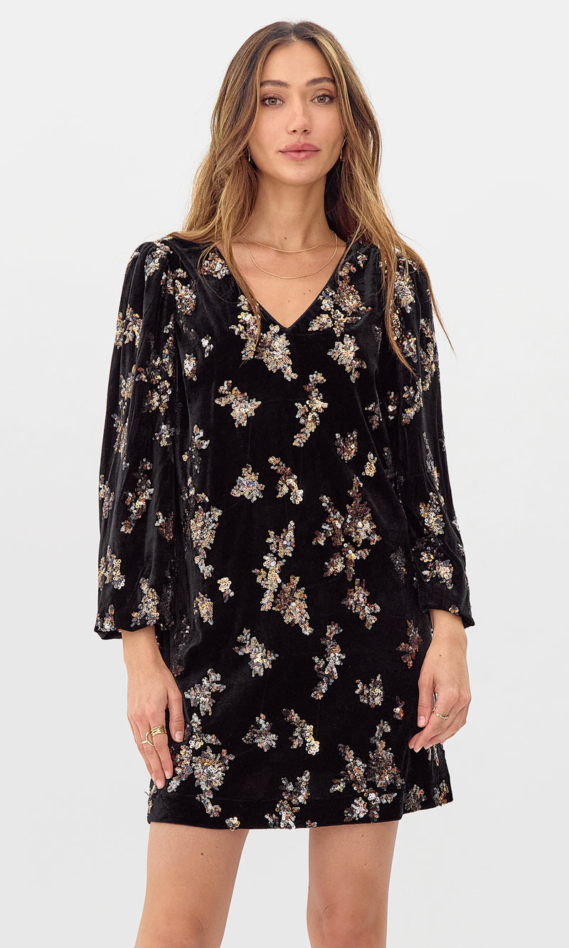 Helena Velvet Sequin Mini Dress