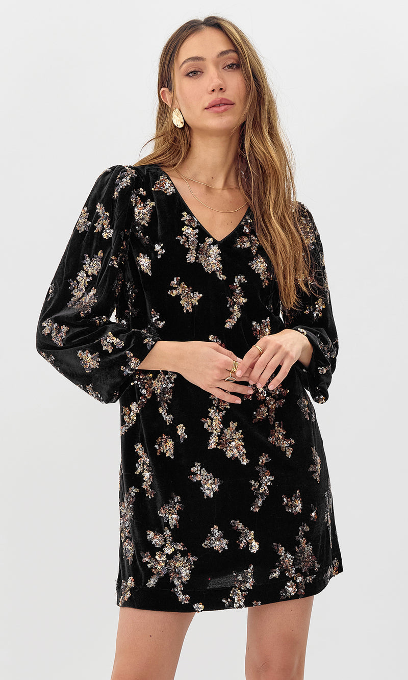 Helena Velvet Sequin Mini Dress