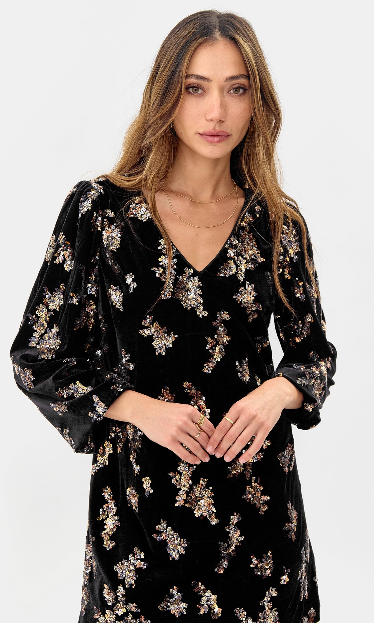 Helena Velvet Sequin Mini Dress