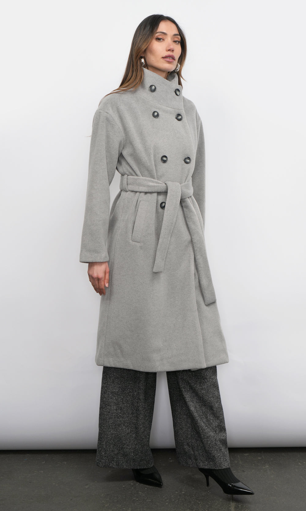 Nessa Funnel Neck Coat | Greylin Collection