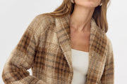 Hudson Shawl Cozy Collar Knit Jacket W/ Vegan Leather Belt