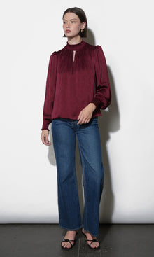 Mika Textured Smocked Neck Blouse