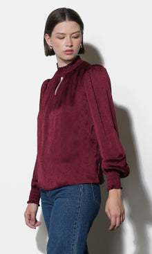 Mika Textured Smocked Neck Blouse