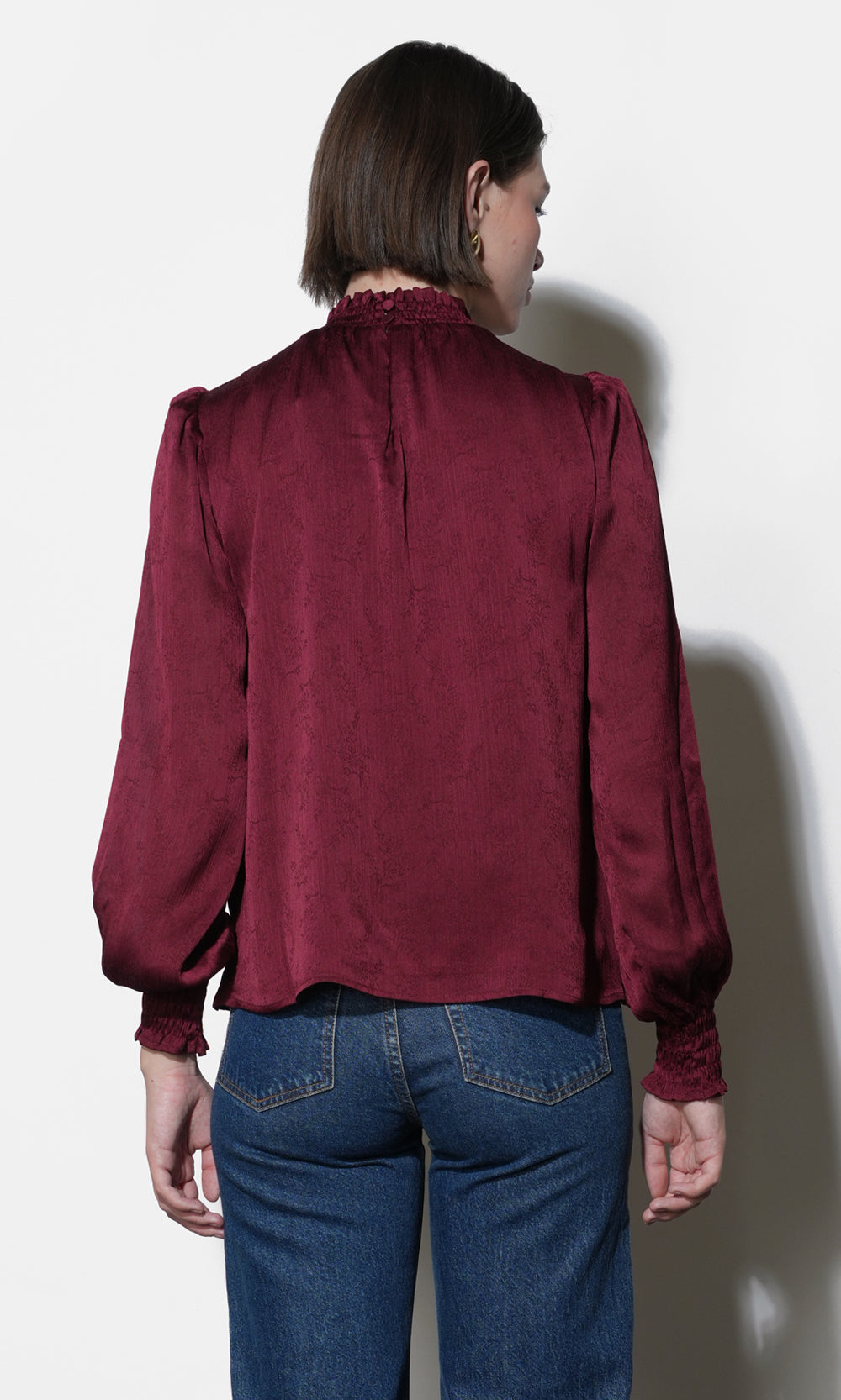 Mika Textured Smocked Neck Blouse