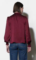 Mika Textured Smocked Neck Blouse