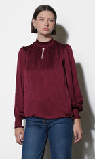 Mika Textured Smocked Neck Blouse