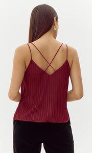 Randal Strappy Pleated Cami Top