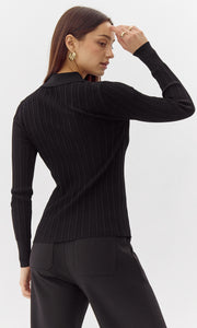 Elton Rib Knit Polo Shirt