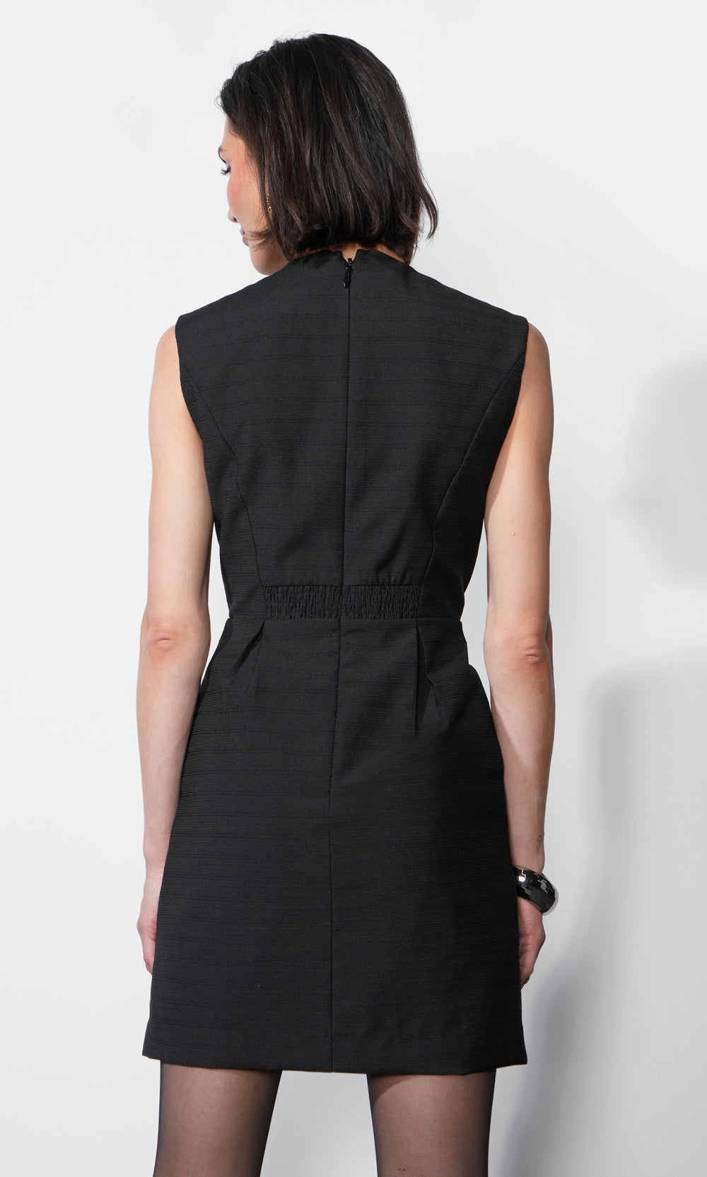 Olivia Textured Jacquard Mini Dress W/ Bow