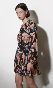 Astrid Floral Pleated Mini Dress