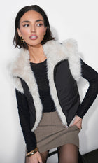 Clara Faux Fur Lined Padded Zip Up Vest