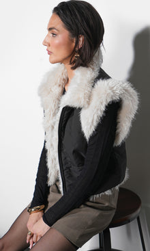 Clara Faux Fur Lined Padded Zip Up Vest