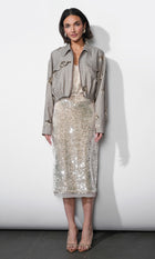 Brielle Zip Up Sequin Embroidered Jacket