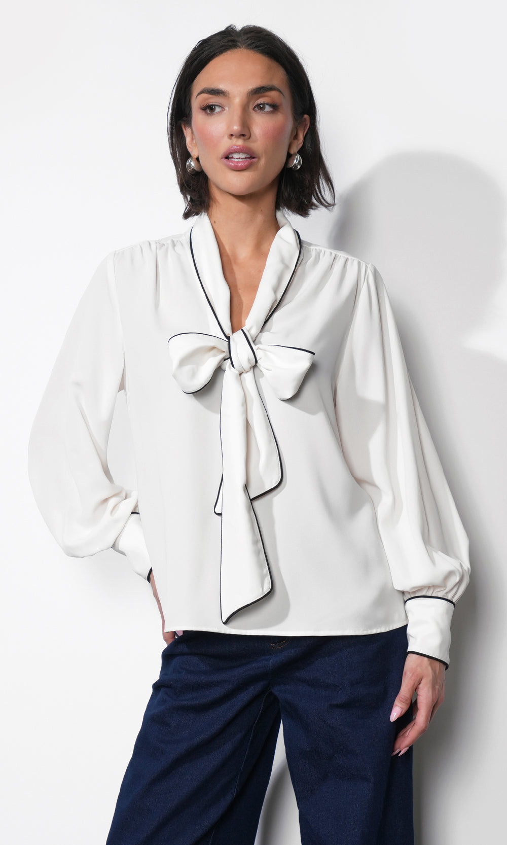 Shai Tie Neck Blouse | Greylin Collection