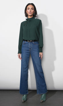 Liv Mock Neck Tie Blouse