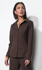 Margot Button Up Rib Knit Top