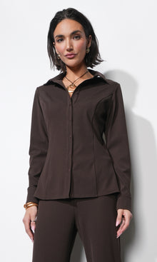 Margot Button Up Rib Knit Top