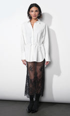 Charlotte Longline Oversized Button Up Shirt w/ Removable Tie