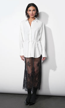 Charlotte Longline Oversized Button Up Shirt w/ Removable Tie