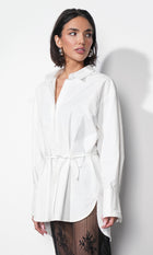 Charlotte Longline Oversized Button Up Shirt w/ Removable Tie