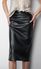 Emery Faux Leather Pencil Skirt