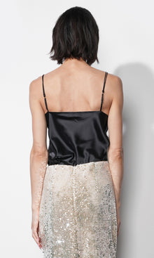 Charlotte Cowl Neck Cami W/ Lace