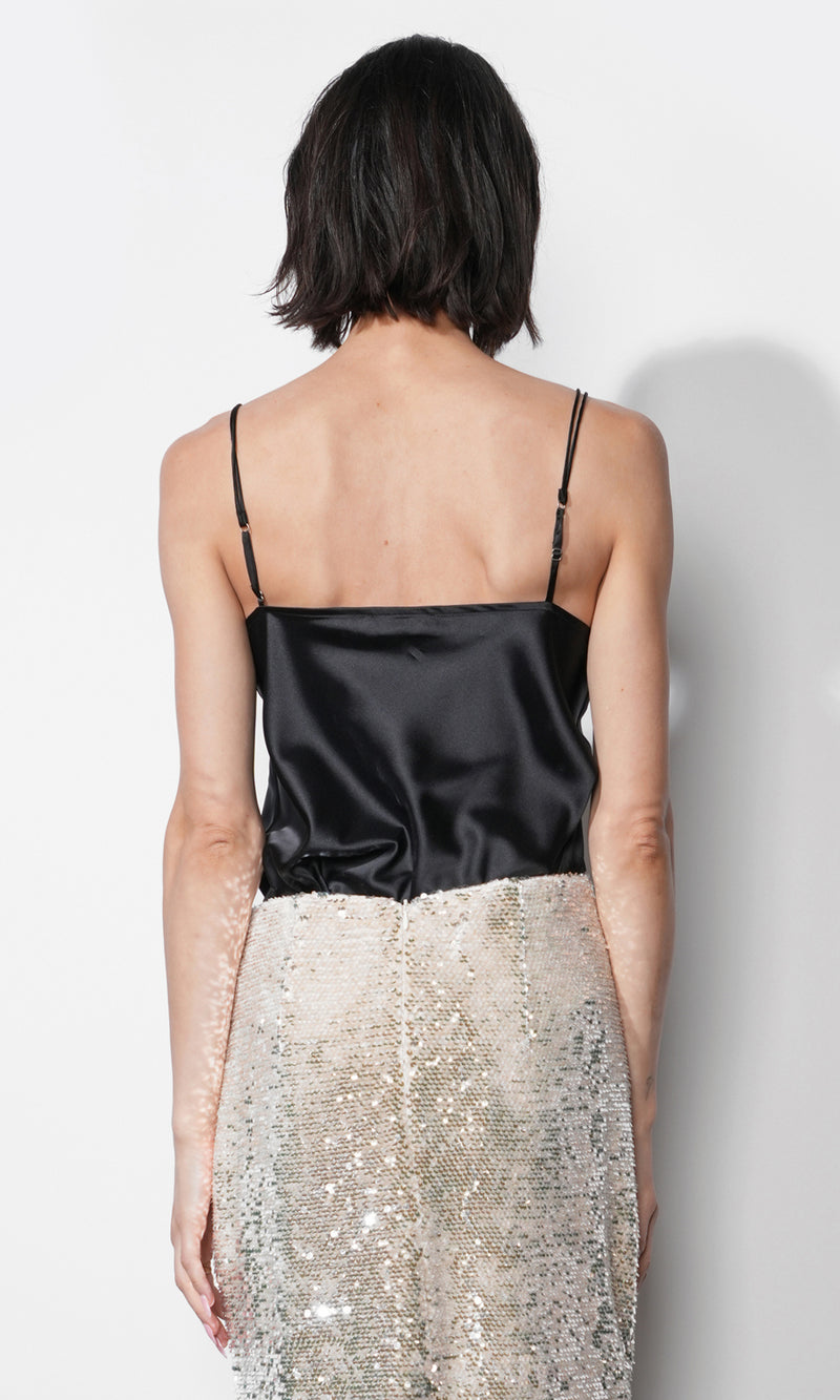 Charlotte Cowl Neck Cami W/ Lace