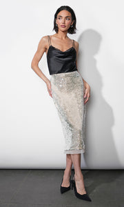 Charlotte Cowl Neck Cami W/ Lace