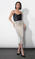 Gianna Velvet Sequin Midi Skirt