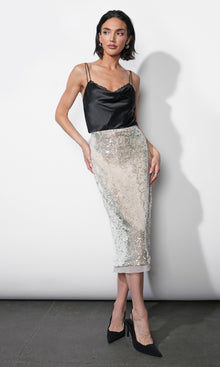 Gianna Velvet Sequin Midi Skirt