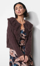 Everett Fuzzy Oversized Collar Cardigan