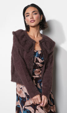 Everett Fuzzy Oversized Collar Cardigan
