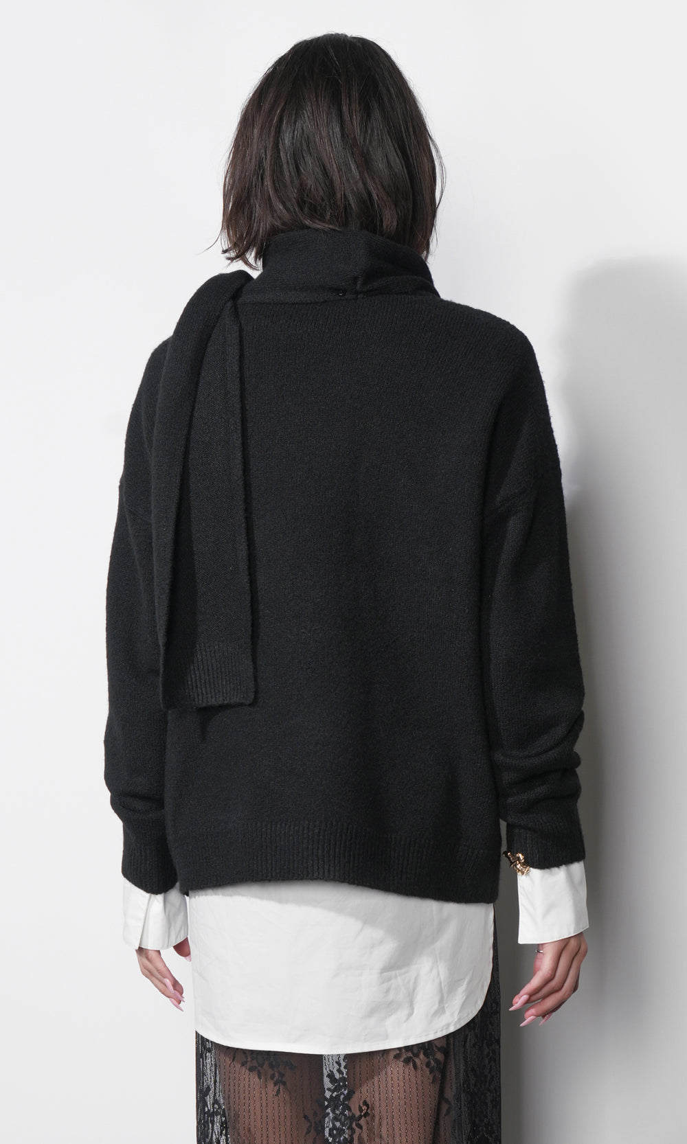 Kit Soft Crew Neck Sweater W/ Removable Scarf