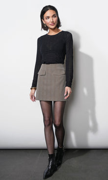 Freya Sheer Textured Mesh Long Sleeve Top